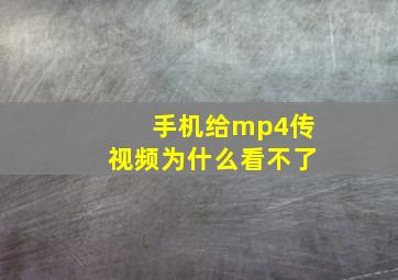 手机给mp4传视频为什么看不了