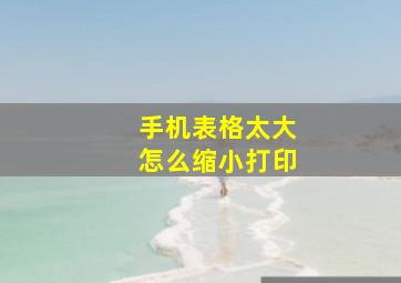 手机表格太大怎么缩小打印