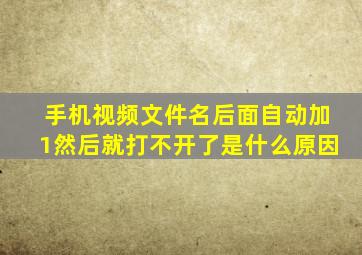 手机视频文件名后面自动加1然后就打不开了是什么原因