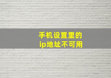 手机设置里的ip地址不可用