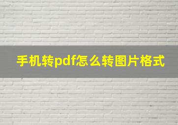 手机转pdf怎么转图片格式