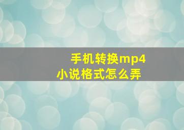 手机转换mp4小说格式怎么弄