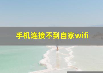 手机连接不到自家wifi