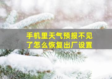 手机里天气预报不见了怎么恢复出厂设置