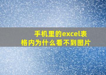 手机里的excel表格内为什么看不到图片