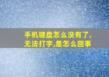 手机键盘怎么没有了,无法打字,是怎么回事