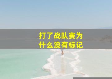 打了战队赛为什么没有标记