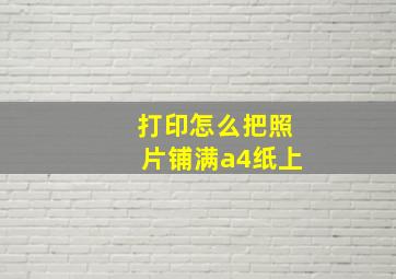 打印怎么把照片铺满a4纸上