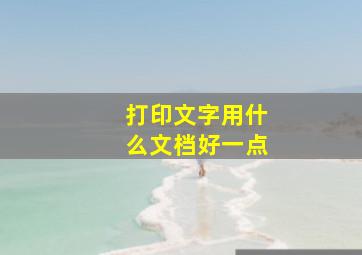 打印文字用什么文档好一点