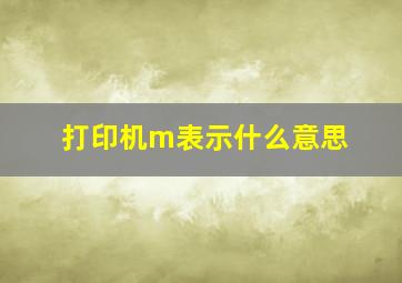 打印机m表示什么意思