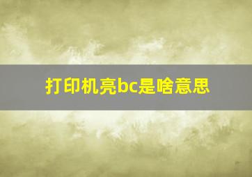 打印机亮bc是啥意思