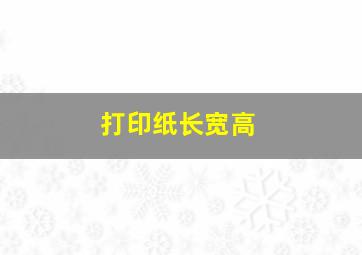 打印纸长宽高