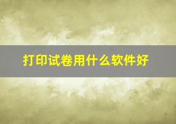 打印试卷用什么软件好