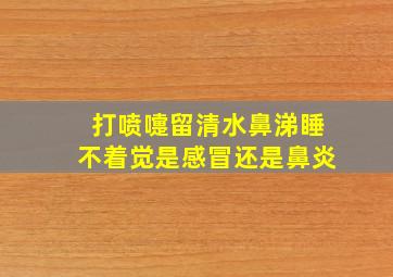 打喷嚏留清水鼻涕睡不着觉是感冒还是鼻炎