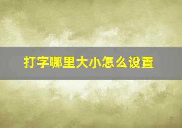 打字哪里大小怎么设置