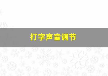 打字声音调节