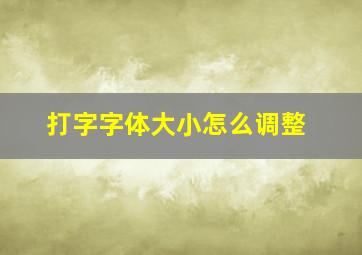 打字字体大小怎么调整