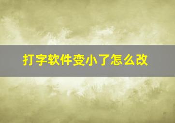 打字软件变小了怎么改