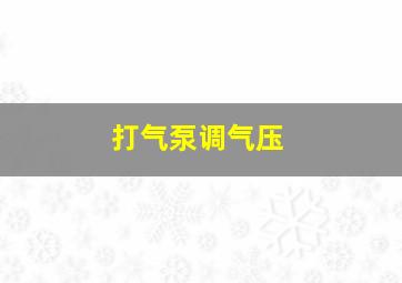 打气泵调气压