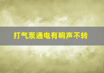 打气泵通电有响声不转