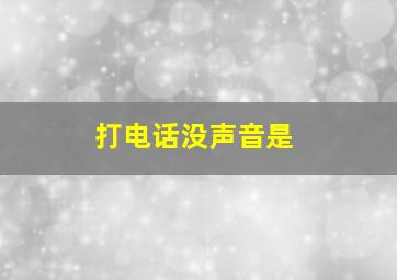 打电话没声音是