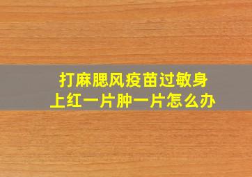 打麻腮风疫苗过敏身上红一片肿一片怎么办