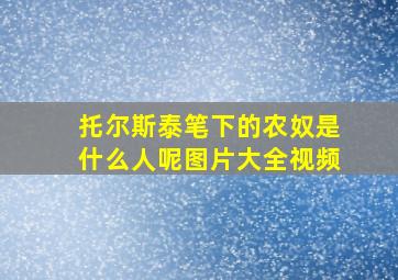 托尔斯泰笔下的农奴是什么人呢图片大全视频