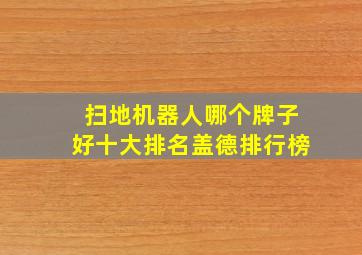 扫地机器人哪个牌子好十大排名盖德排行榜