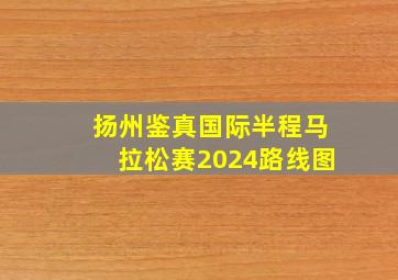 扬州鉴真国际半程马拉松赛2024路线图