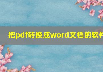 把pdf转换成word文档的软件