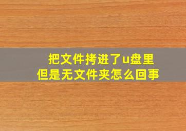 把文件拷进了u盘里但是无文件夹怎么回事