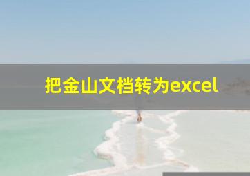 把金山文档转为excel