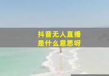 抖音无人直播是什么意思呀