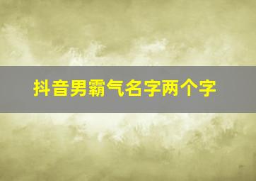 抖音男霸气名字两个字