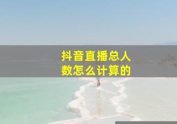 抖音直播总人数怎么计算的