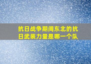 抗日战争期间东北的抗日武装力量是哪一个队