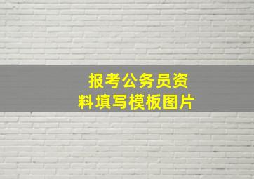 报考公务员资料填写模板图片