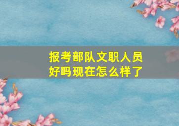 报考部队文职人员好吗现在怎么样了