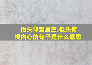 抬头仰望星空,低头俯视内心的句子是什么意思