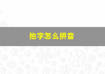 抬字怎么拼音