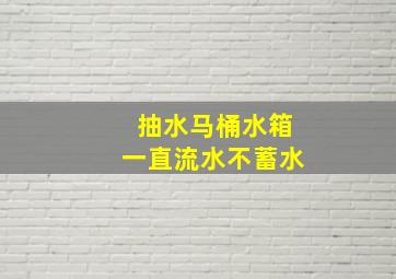 抽水马桶水箱一直流水不蓄水