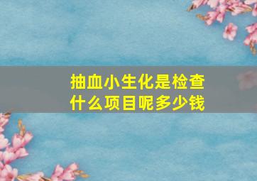 抽血小生化是检查什么项目呢多少钱