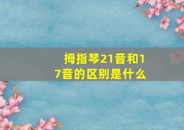 拇指琴21音和17音的区别是什么