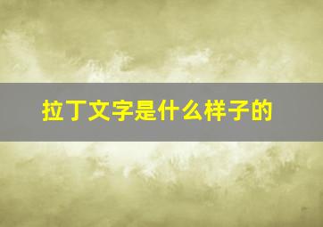 拉丁文字是什么样子的