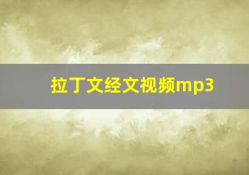 拉丁文经文视频mp3