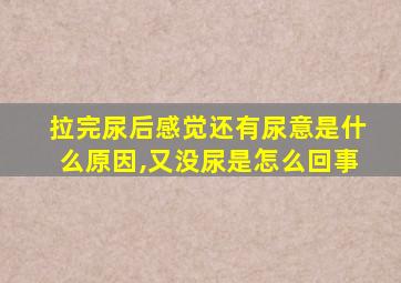 拉完尿后感觉还有尿意是什么原因,又没尿是怎么回事