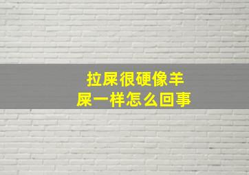 拉屎很硬像羊屎一样怎么回事