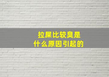 拉屎比较臭是什么原因引起的