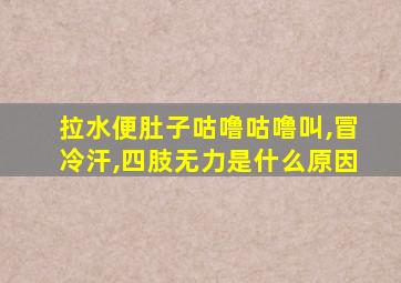 拉水便肚子咕噜咕噜叫,冒冷汗,四肢无力是什么原因