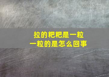 拉的粑粑是一粒一粒的是怎么回事